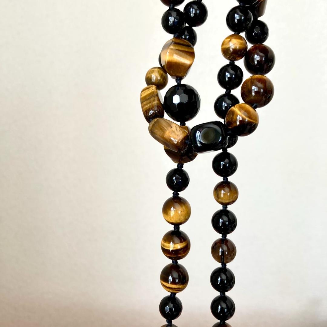 値引き中です【ゴージャス！】タイガーアイ＆ブラックスピネル ネックレス
