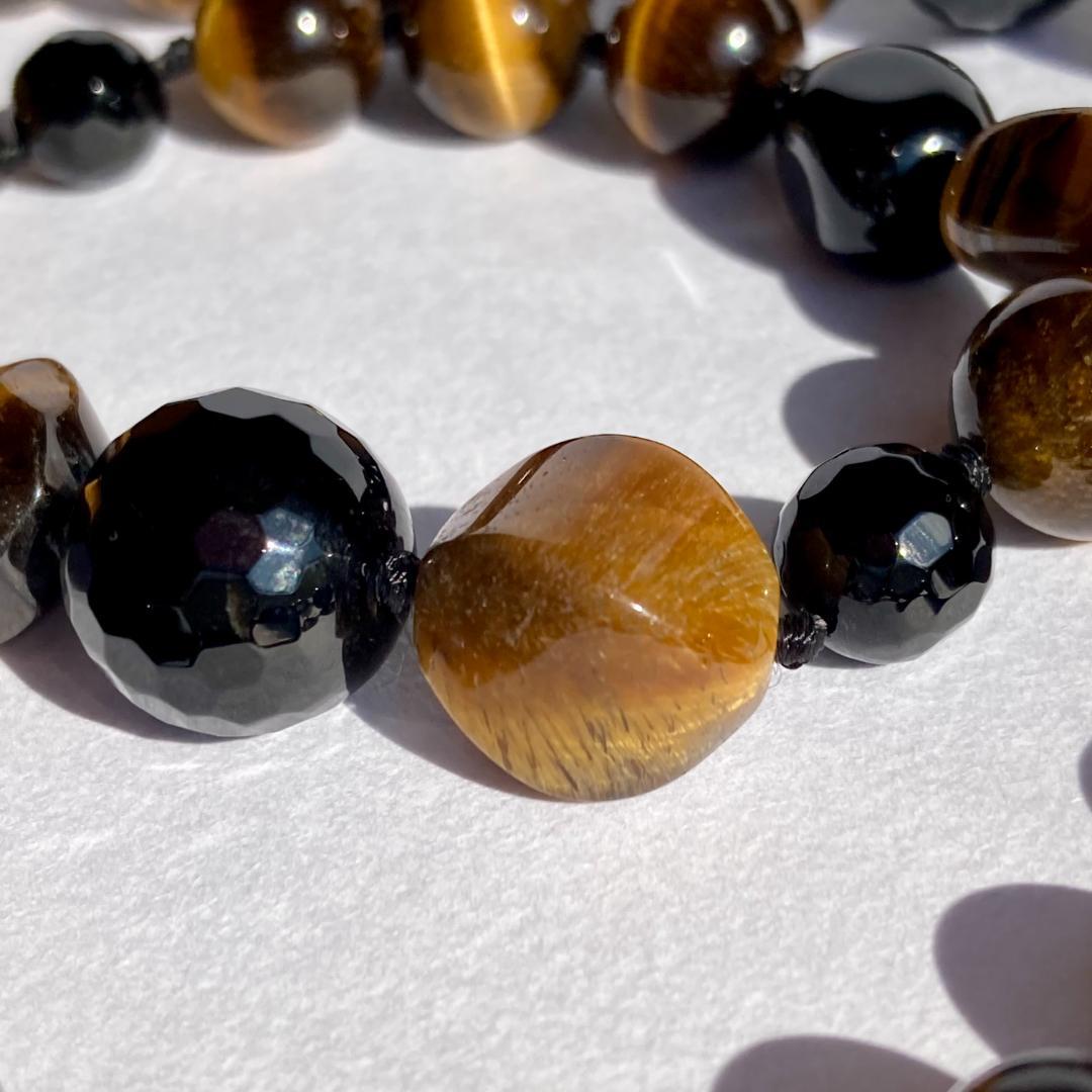 値引き中です【ゴージャス！】タイガーアイ＆ブラックスピネル ネックレス