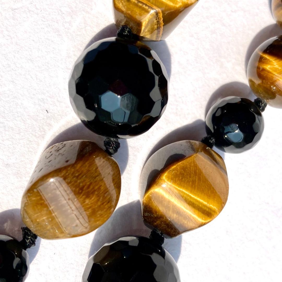 値引き中です【ゴージャス！】タイガーアイ＆ブラックスピネル ネックレス