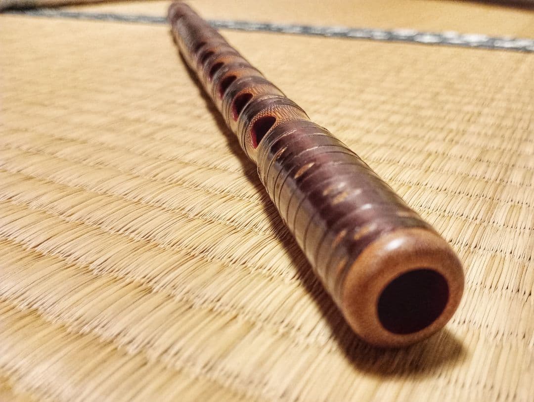 樋野達夫作 出雲神楽笛 煤竹 桜樺広幅巻