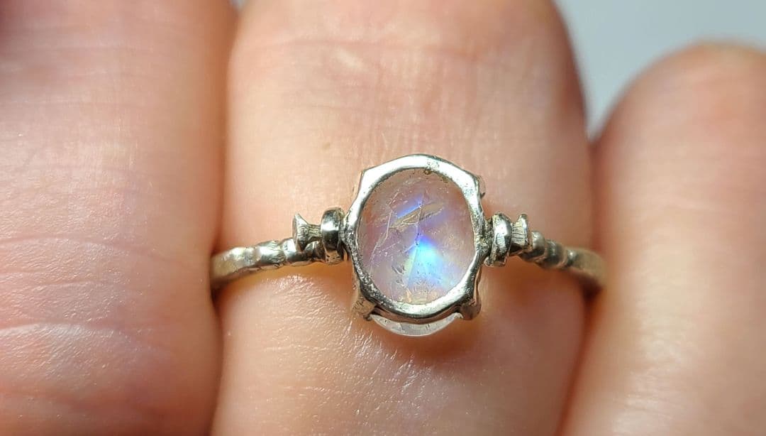 ダブルレインボー!!★レインボームーンストーンスイングリング★