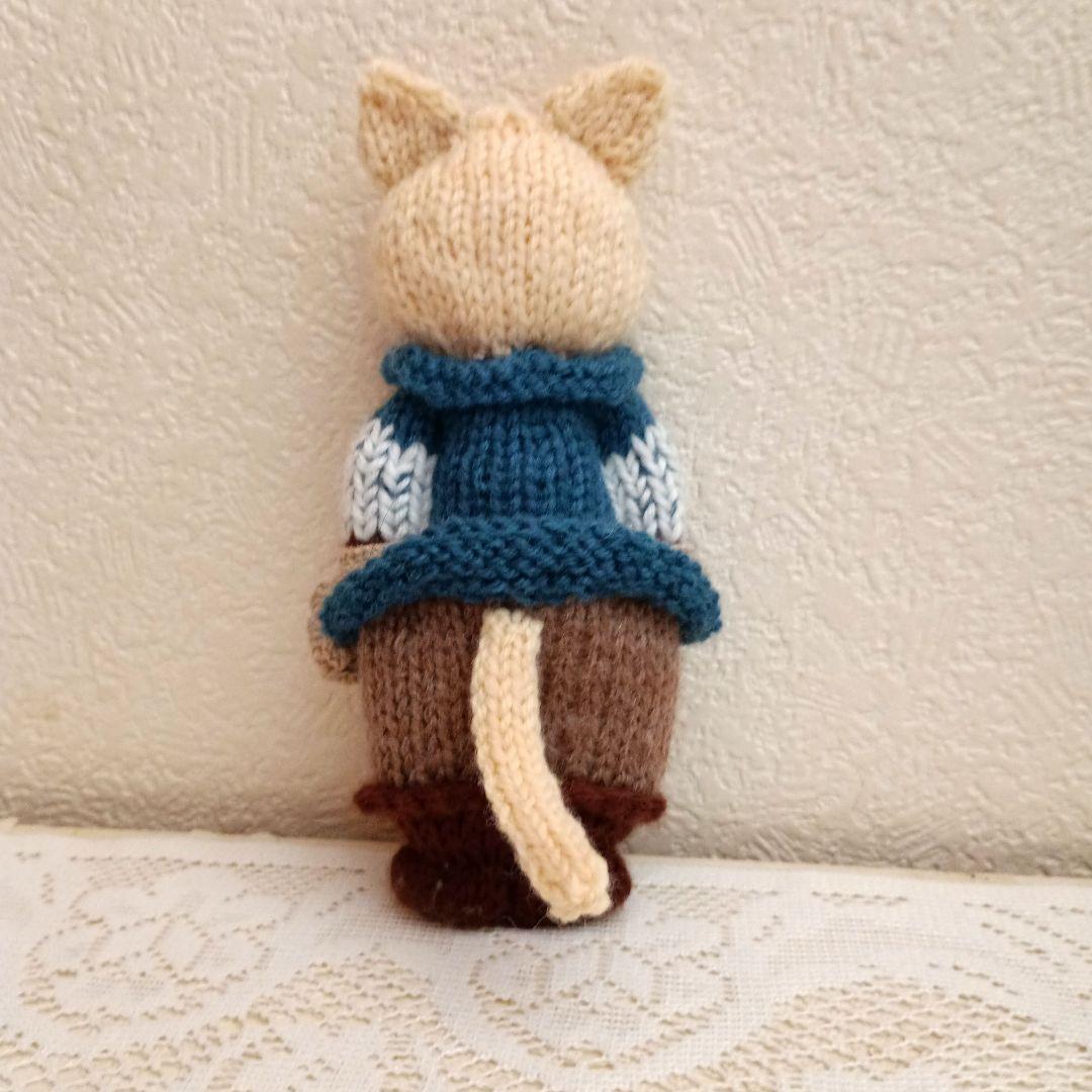 ラプンツェル・王子様になりたかった猫(棒針編み)　がま口(かぎ針編み１点物)