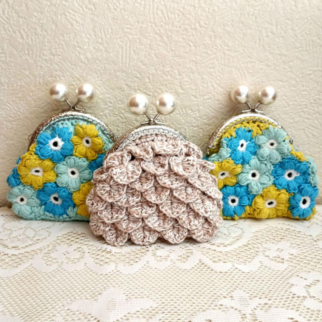 ラプンツェル・王子様になりたかった猫(棒針編み)　がま口(かぎ針編み１点物)