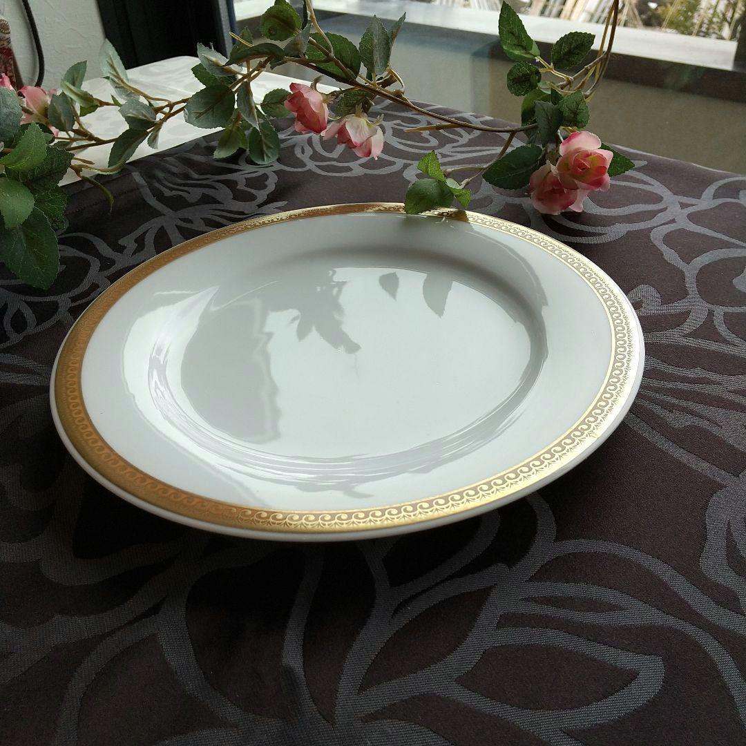 BAYpurp【未使用//ノリタケ】淵回りの金彩の大皿、中皿