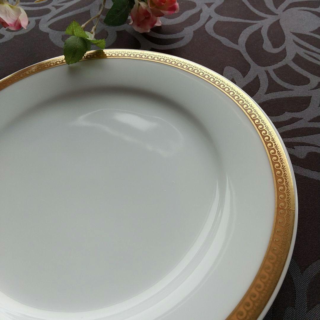 BAYpurp【未使用//ノリタケ】淵回りの金彩の大皿、中皿