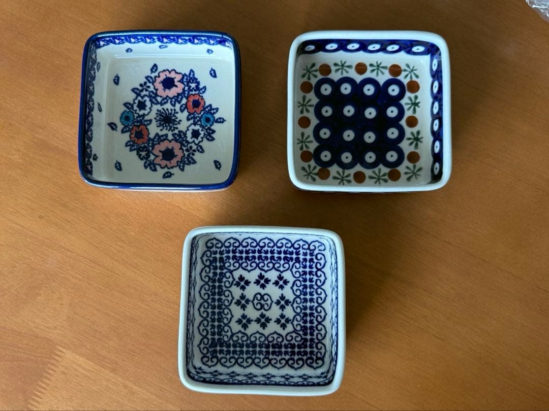 【美品】ポーランド陶器　ボレス社　スクエアボウル３点