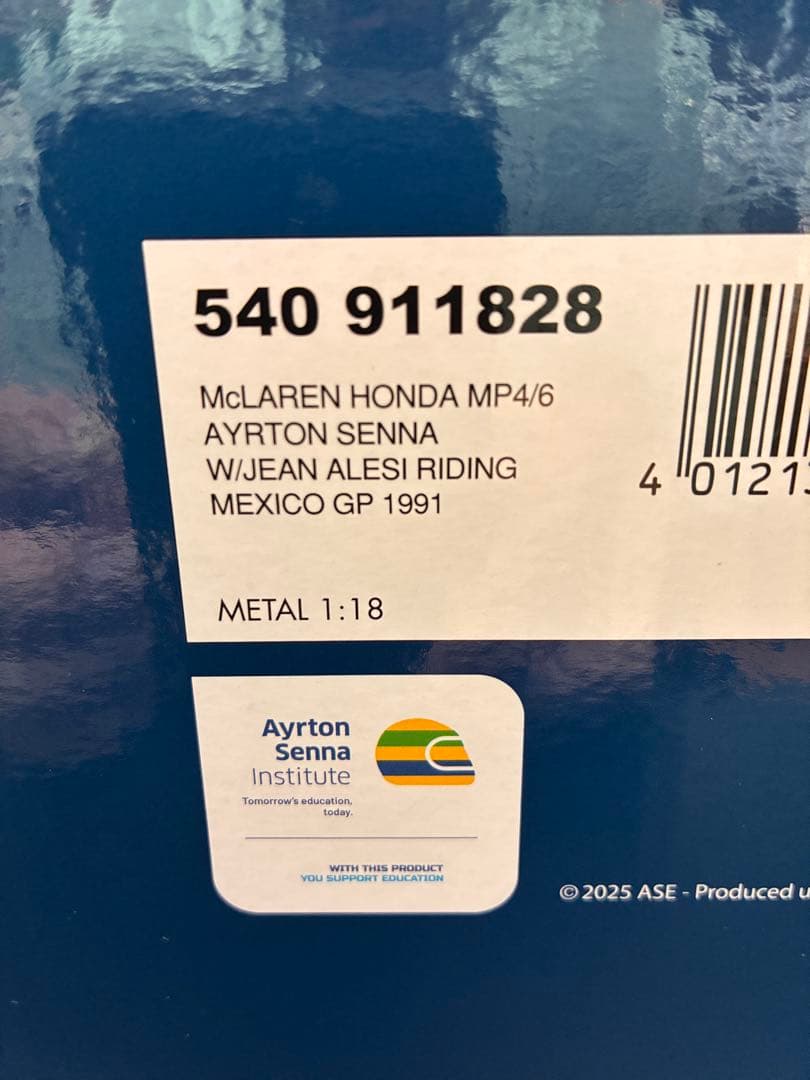 ミニチャンプス1/18 MP4/6 セナ1991メキシコGP アレジ付 新品