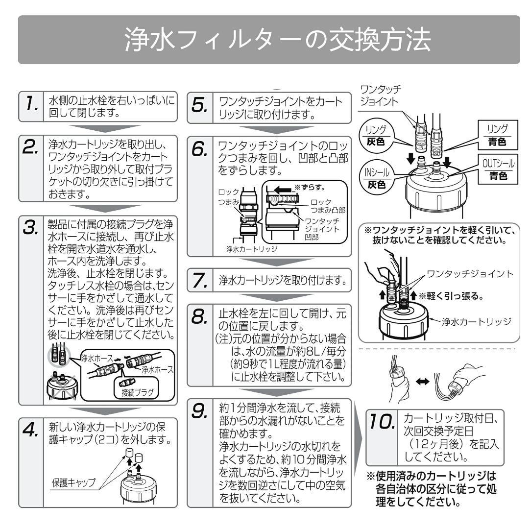 キッチンタッチレス水栓交換用カートリッジJF43N 互換・内蔵型・12 物質除去