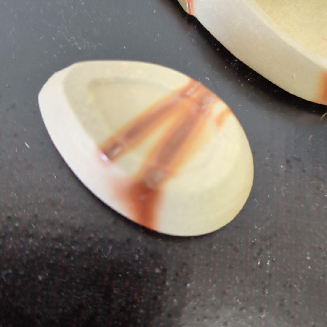 香合　琵琶　陶器　お香　茶道具　火襷　ディスプレイ