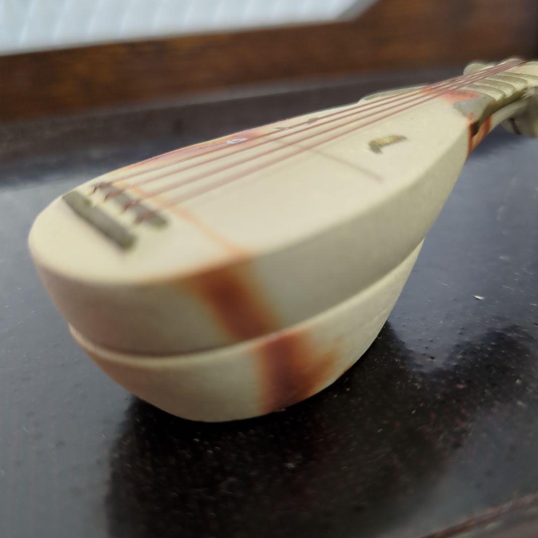 香合　琵琶　陶器　お香　茶道具　火襷　ディスプレイ