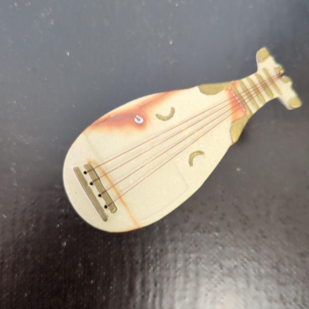 香合　琵琶　陶器　お香　茶道具　火襷　ディスプレイ