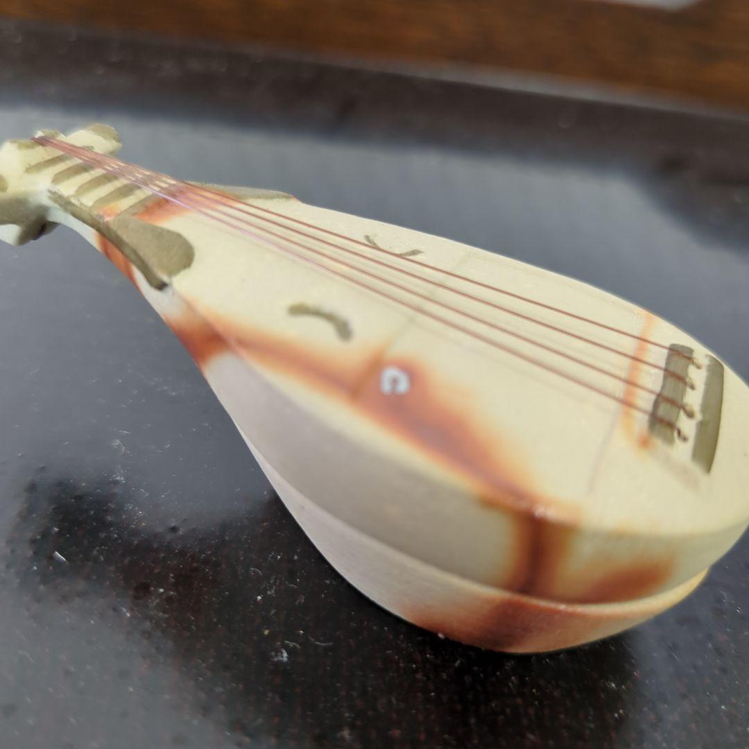 香合　琵琶　陶器　お香　茶道具　火襷　ディスプレイ