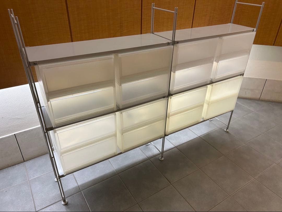 MUJI 無印良品 スチールユニットシェルフ ポリプロピレンケース16個付き