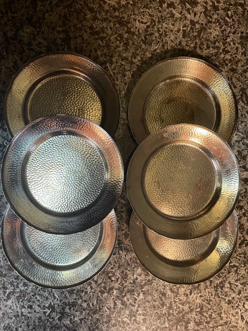 巧益造、ヴィンテージ在銘皿、7㎝、 6枚セット