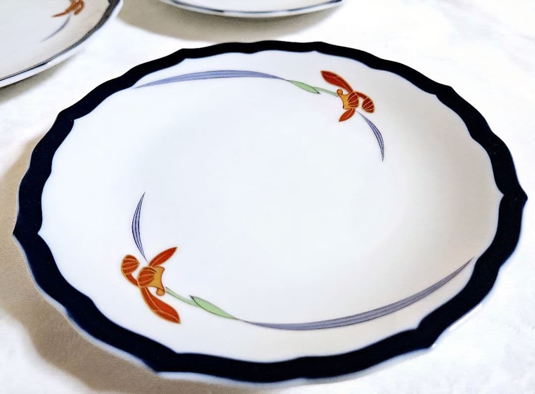 香蘭社 蘭 オーキッドレース 大皿1枚 デザートプレート皿5枚 合計6枚セット