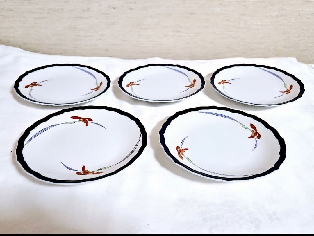 香蘭社 蘭 オーキッドレース 大皿1枚 デザートプレート皿5枚 合計6枚セット