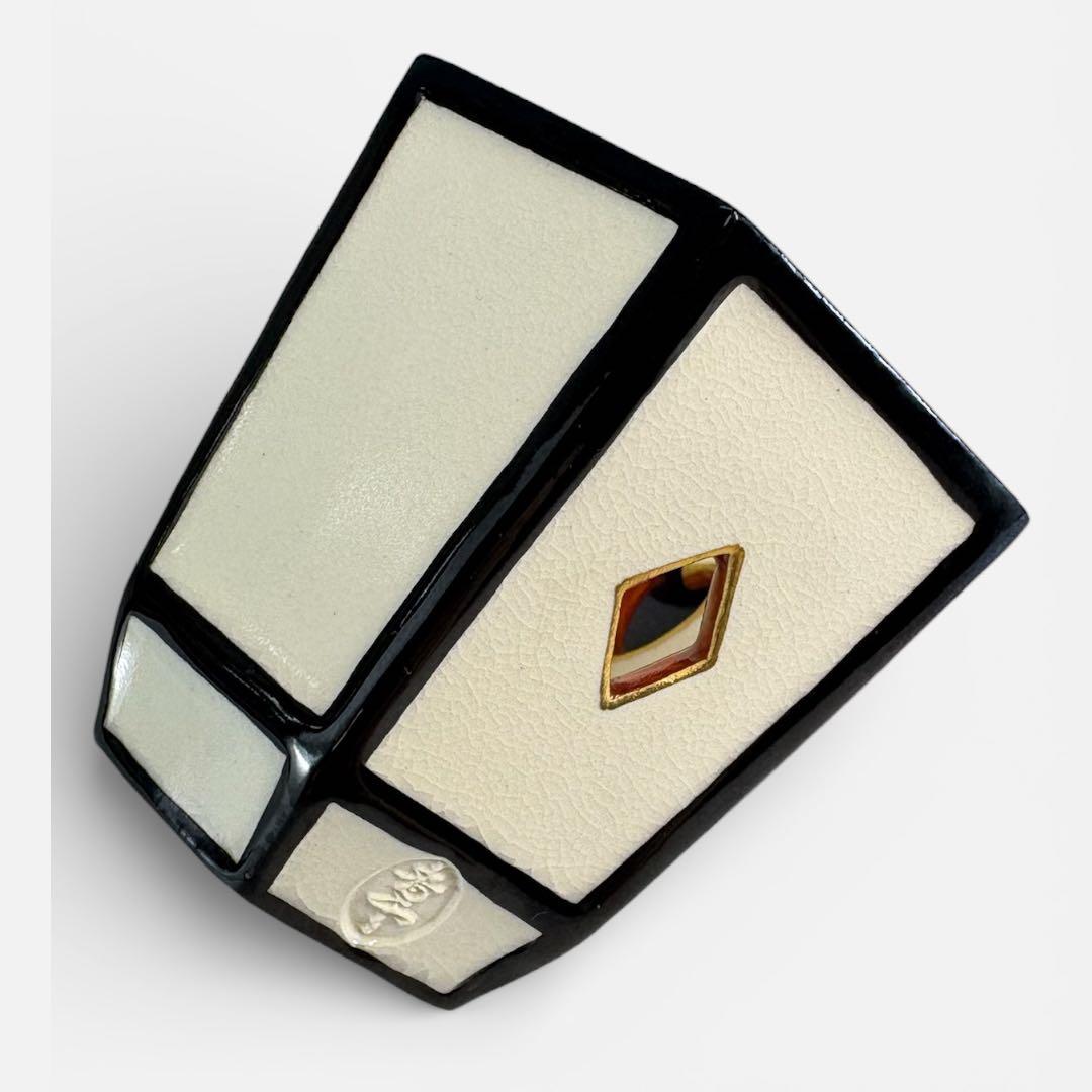 【中古品】宮川香雲造　ボンボリ蓋置（共箱）USED〈税込•送料込〉