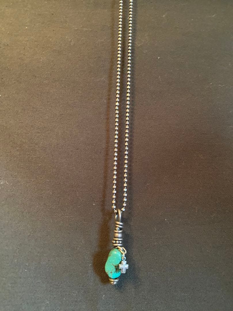 ターコイズ クロスチャーム ネックレス