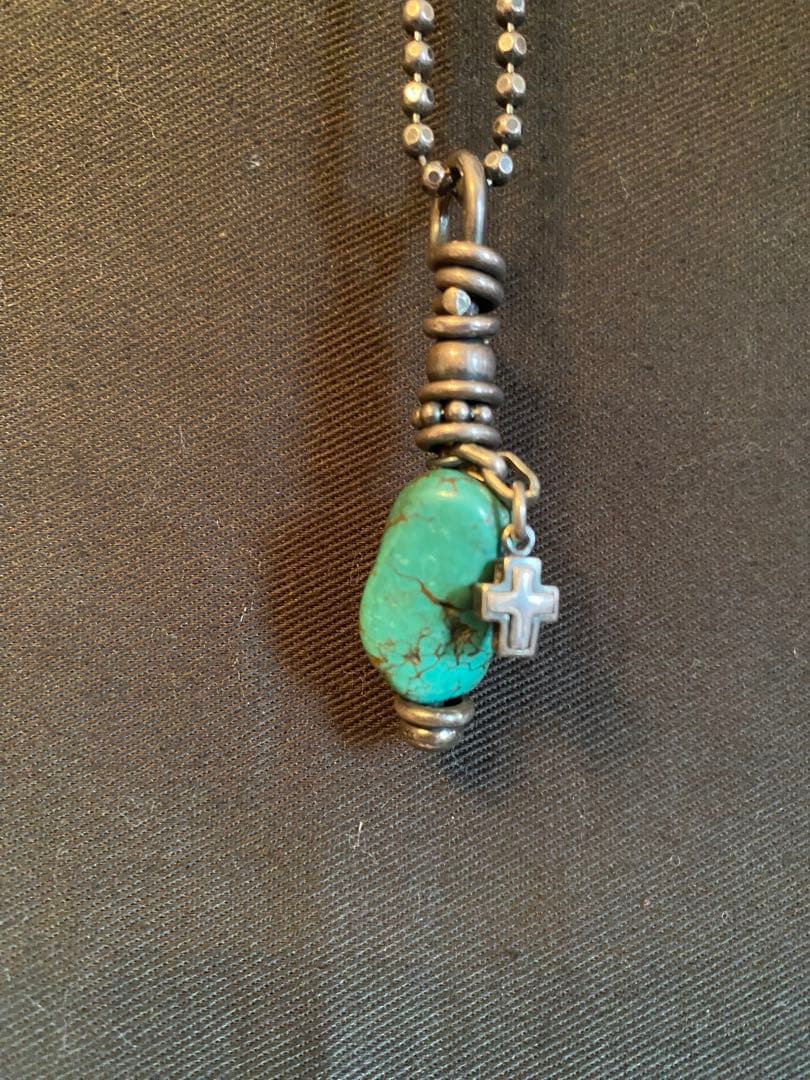 ターコイズ クロスチャーム ネックレス