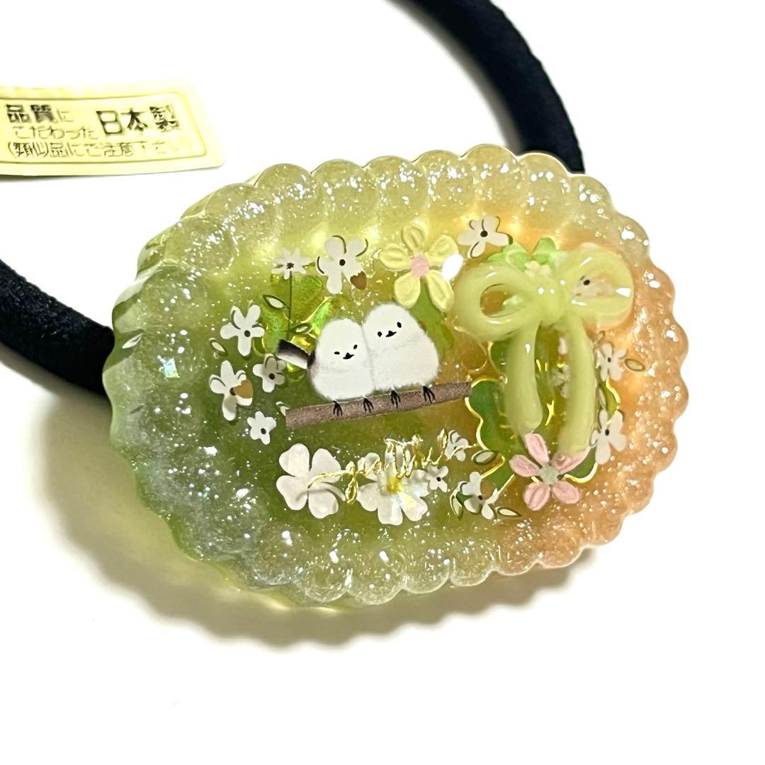 メル30077様お取り置きです。Ｎｏ．384 リボン レジン シマエナガ