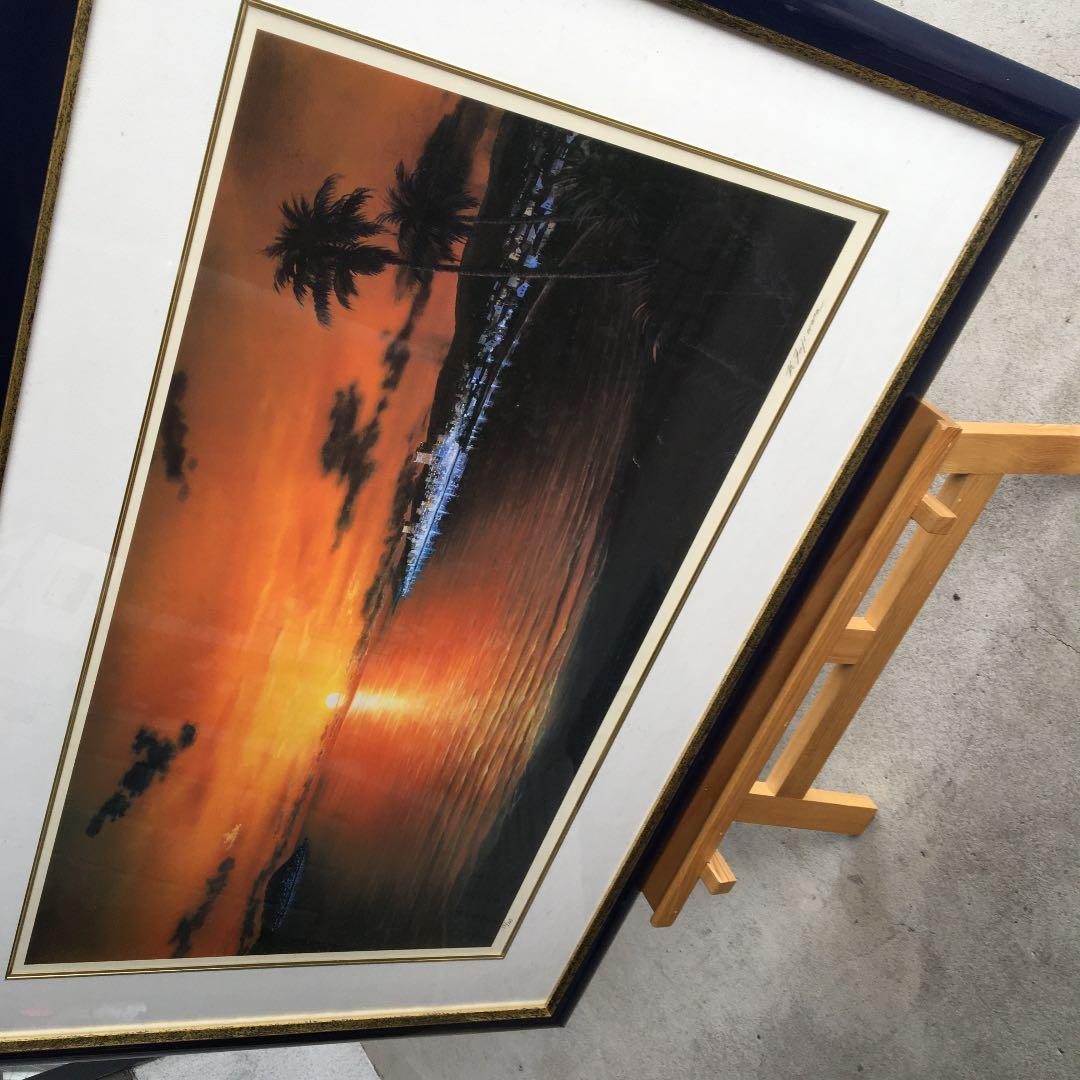 美しい夕焼けの風景画　藤原　　　横95縦64