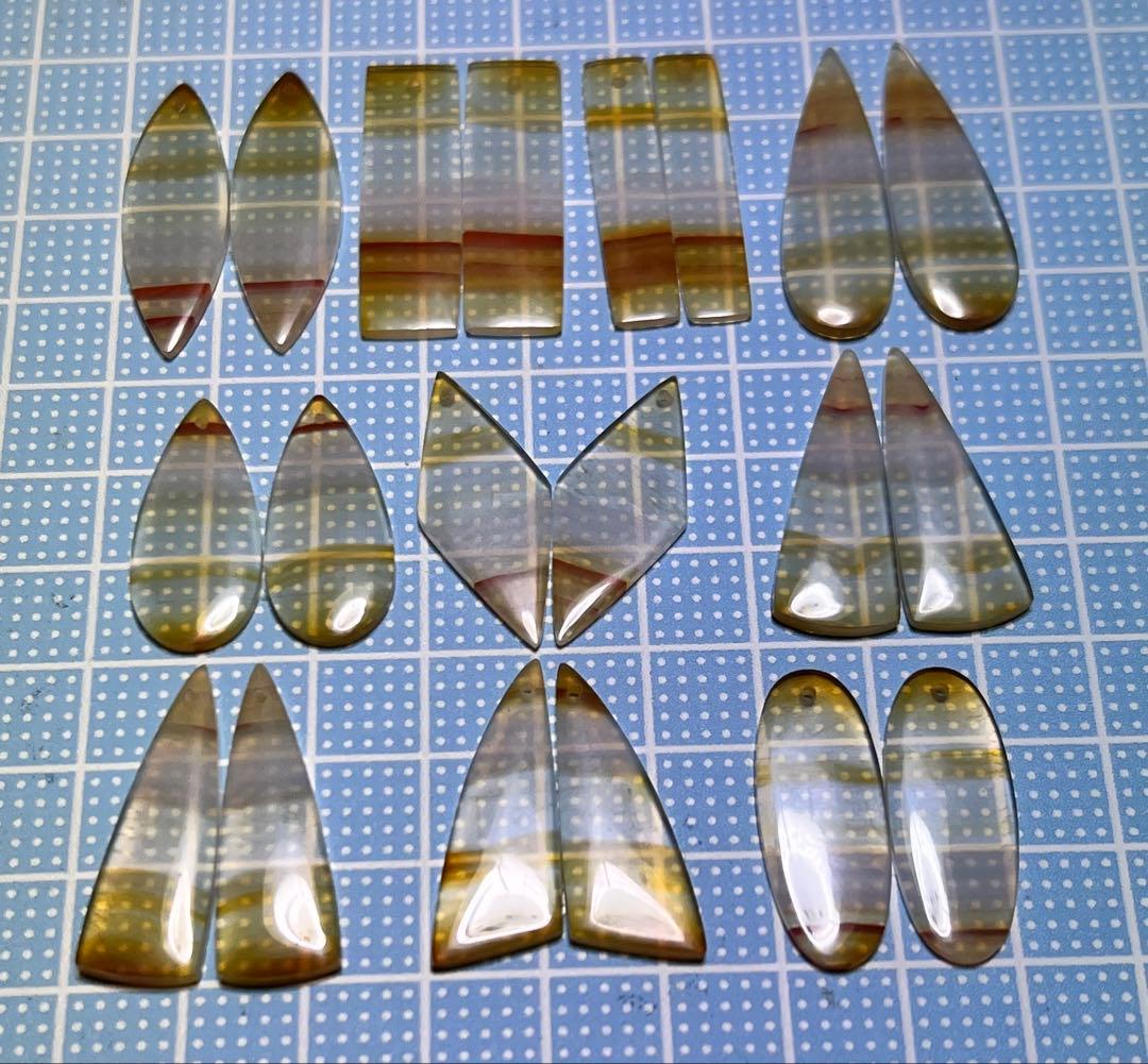 アイリスアゲート　数種類　14kgfピアス