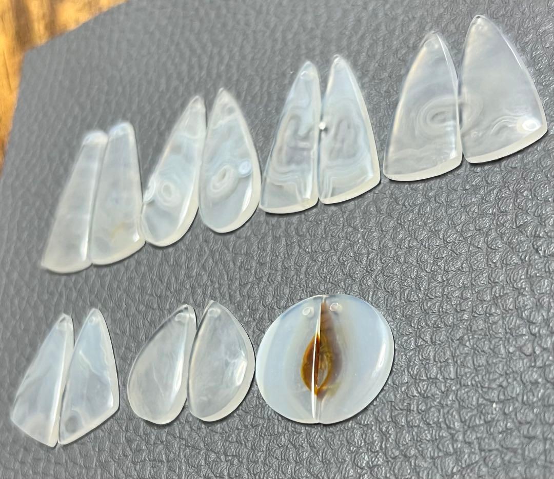 アイリスアゲート　数種類　14kgfピアス