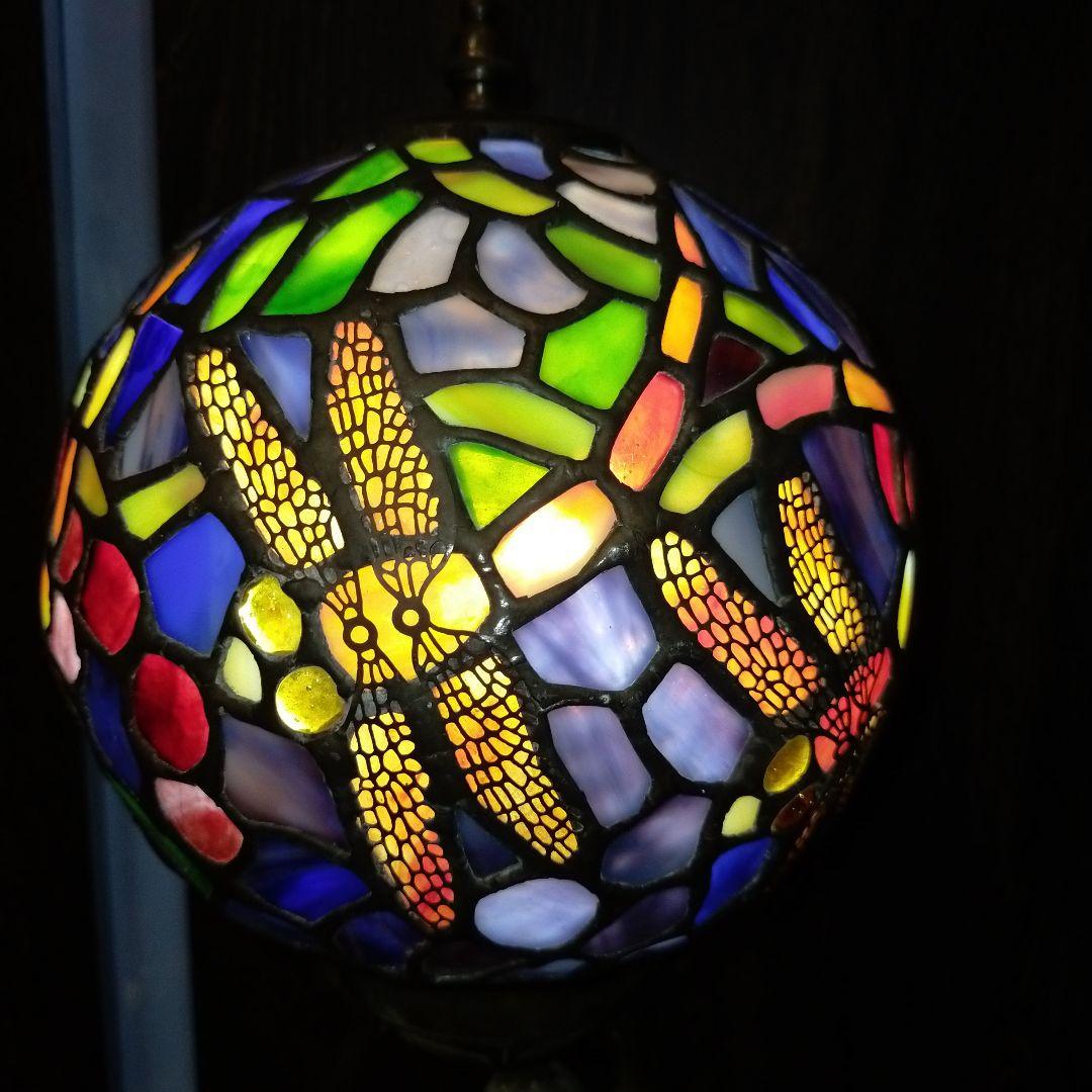 524 ステンドグラス球体ランプ