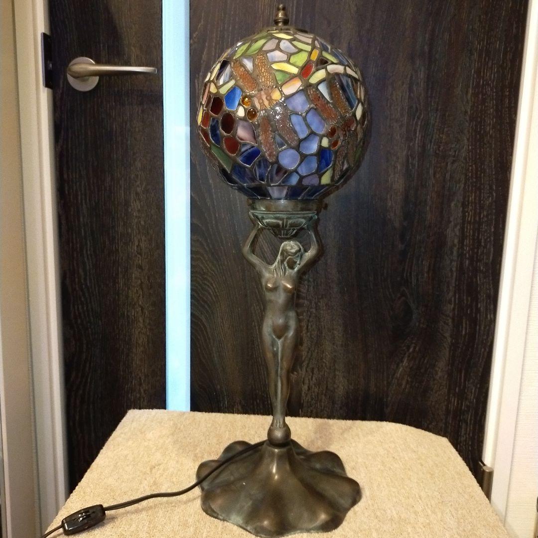 524 ステンドグラス球体ランプ