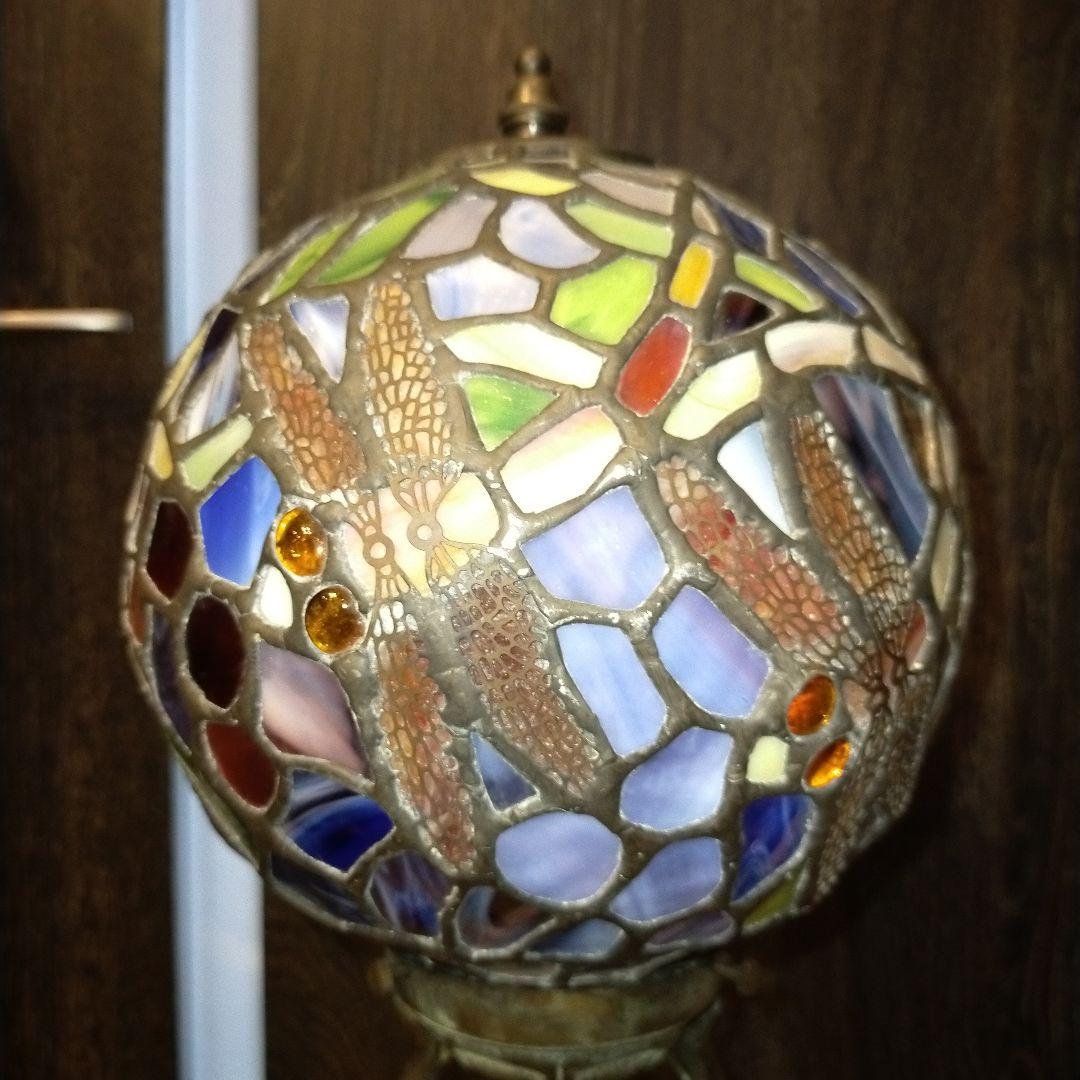 524 ステンドグラス球体ランプ