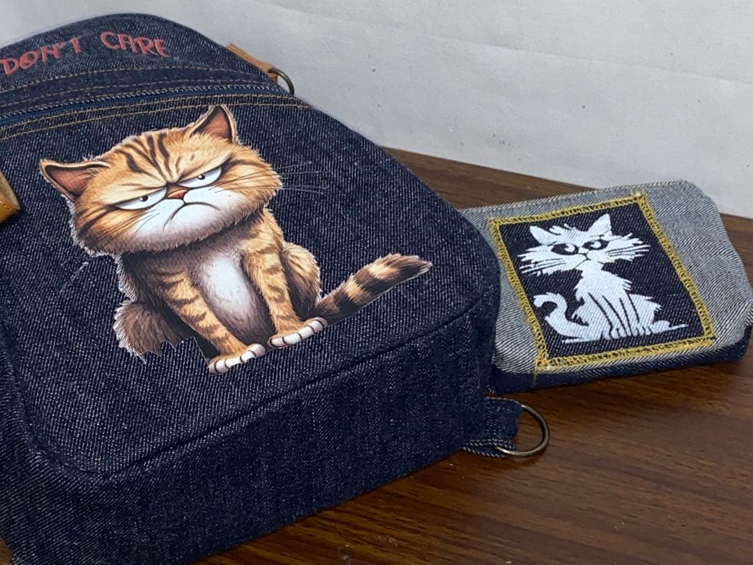 男女兼用☆岡山デニム☆トラネコ♪Sサイズ☆リュックorワンショルダーバッグ