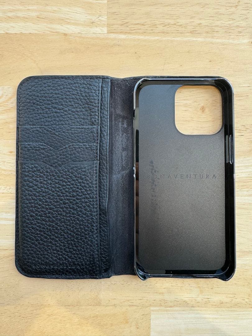 ボナベンチュラ　フォリオダイアリーケース　iphone13pro ブラック
