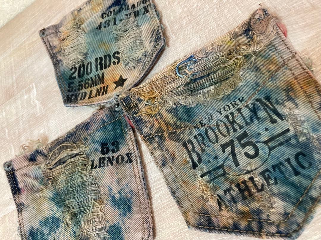 手染めデニムポケット №7