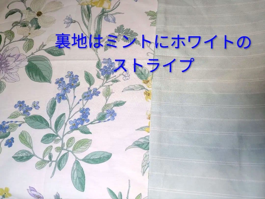 新品★ミント忘れな草ハナミズキクロッカス綿100%シングル掛け布団枕カバー３点