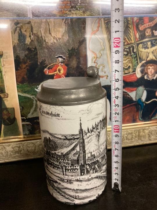 ドイツ製ZINN蓋付きビアジョッキ