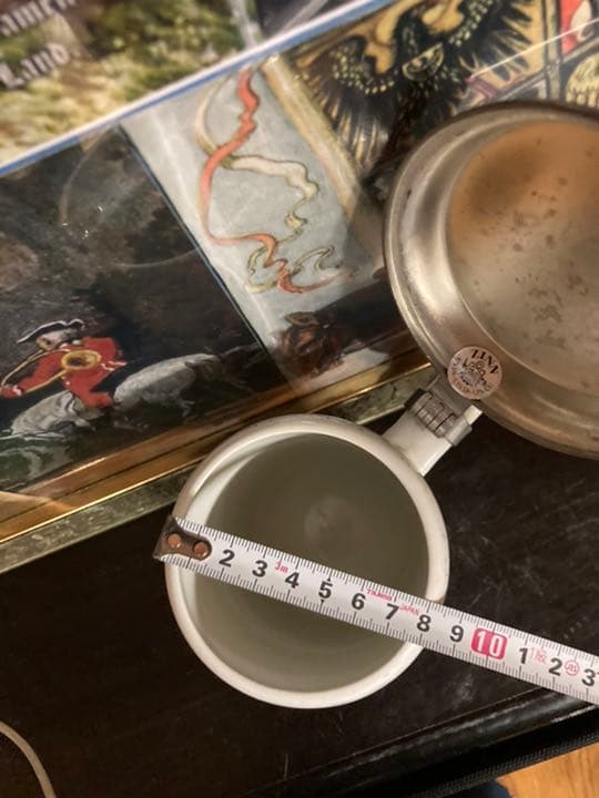 ドイツ製ZINN蓋付きビアジョッキ