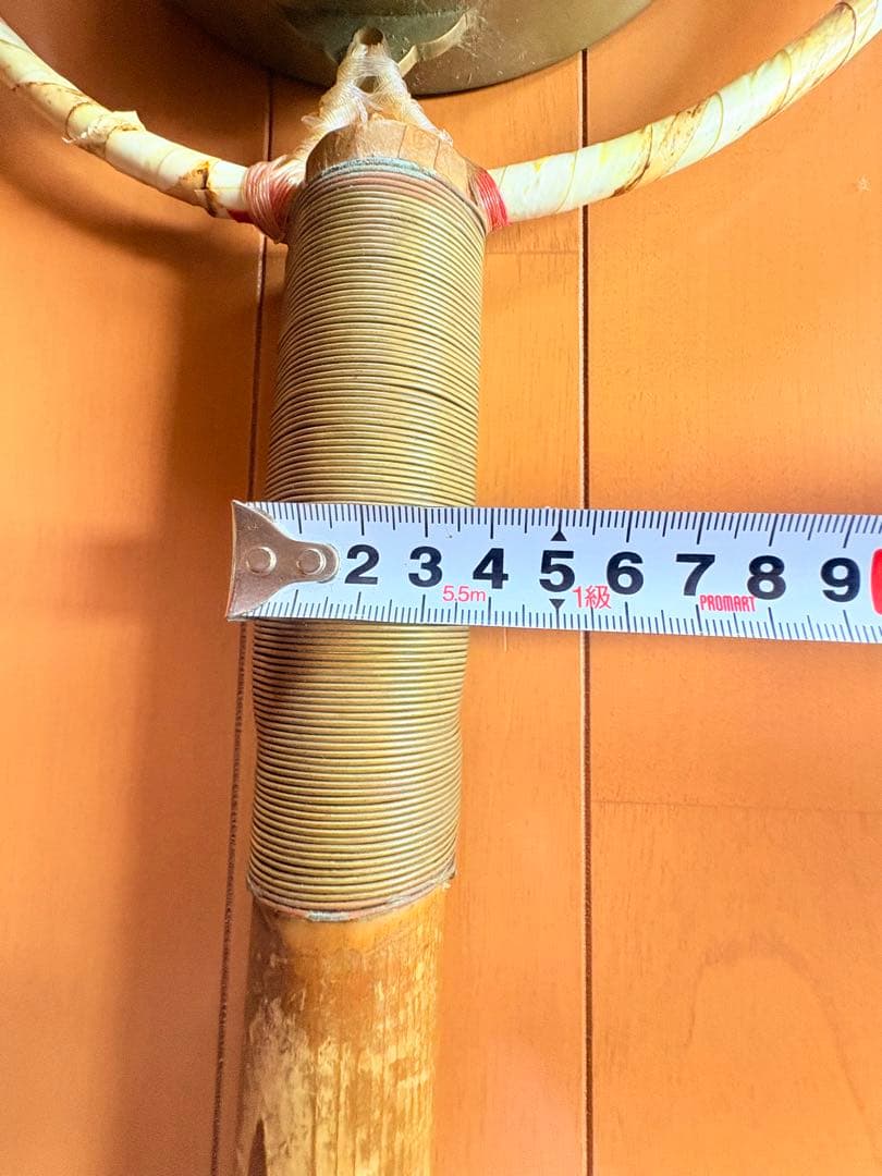 阿波踊り　鉦カネ 鳴物 鉦 金具 木製柄持ち手　バチ付き