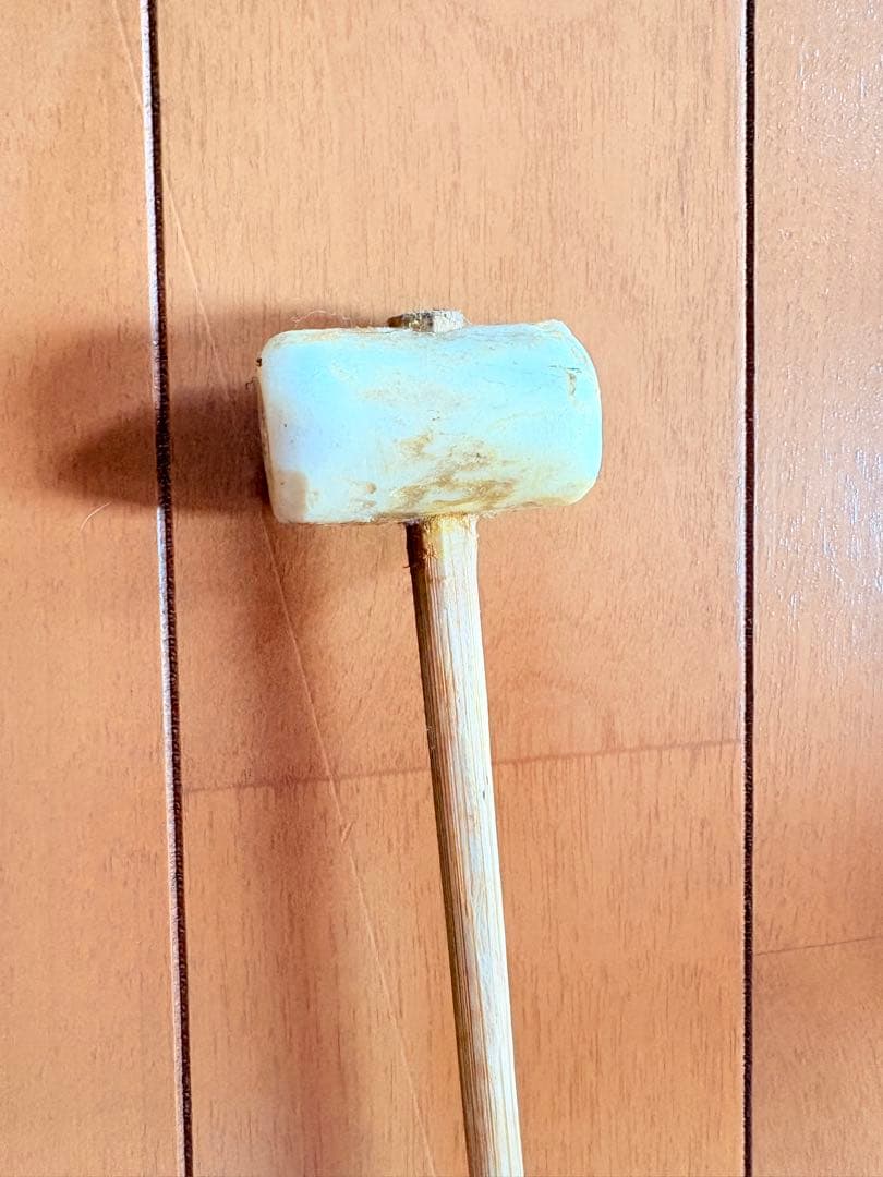 阿波踊り　鉦カネ 鳴物 鉦 金具 木製柄持ち手　バチ付き