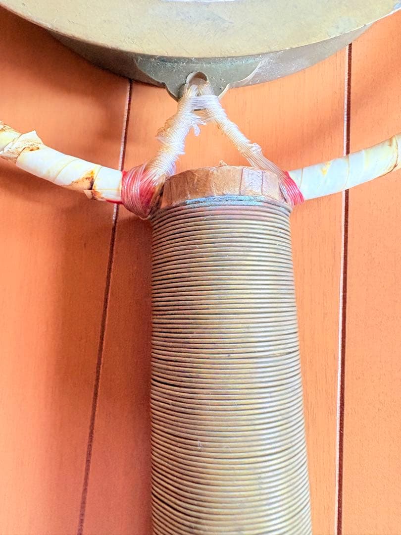 阿波踊り　鉦カネ 鳴物 鉦 金具 木製柄持ち手　バチ付き