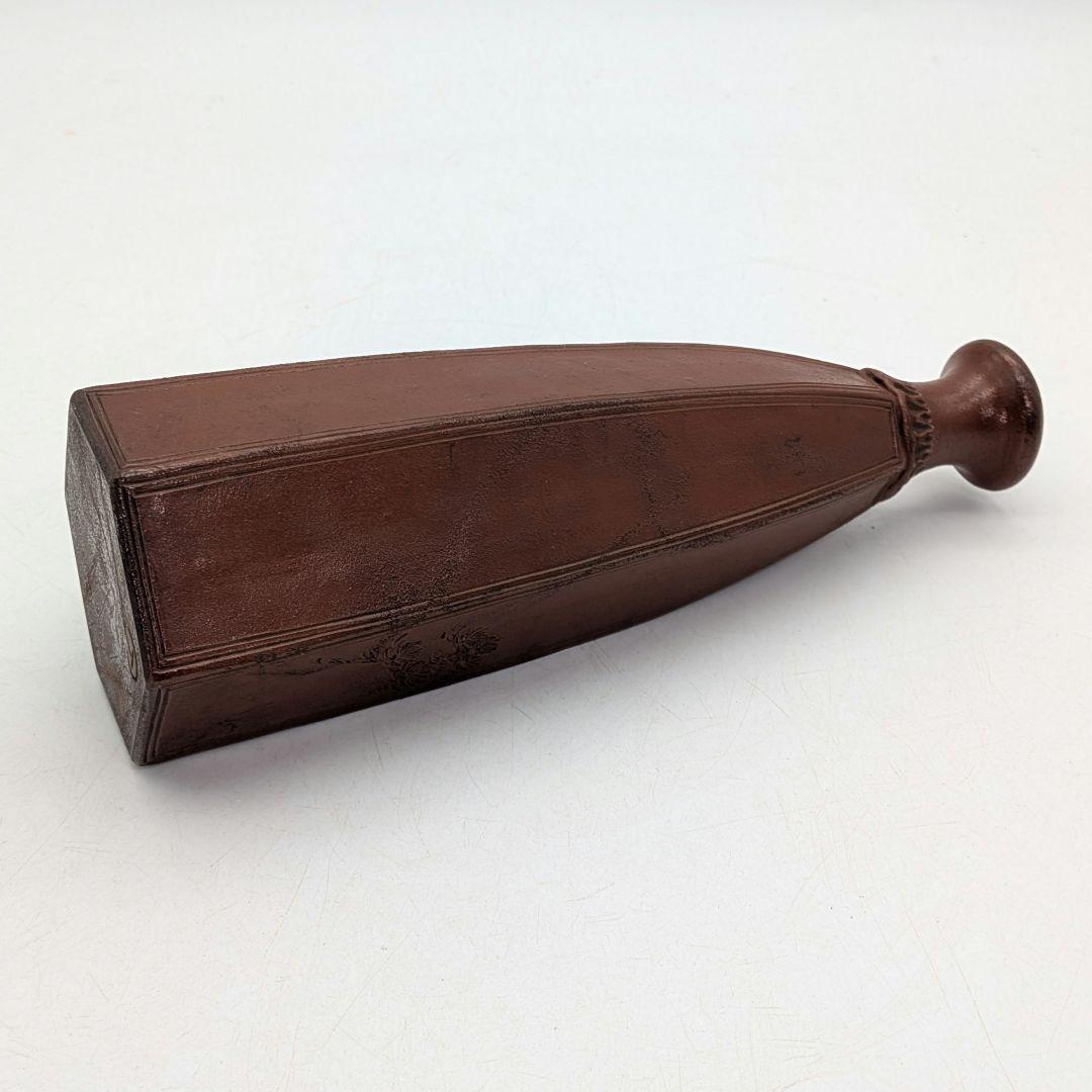 明治大正期 備前焼 傘徳利 合箱合布 松模様 一輪挿し花入 花器 フラワーベース