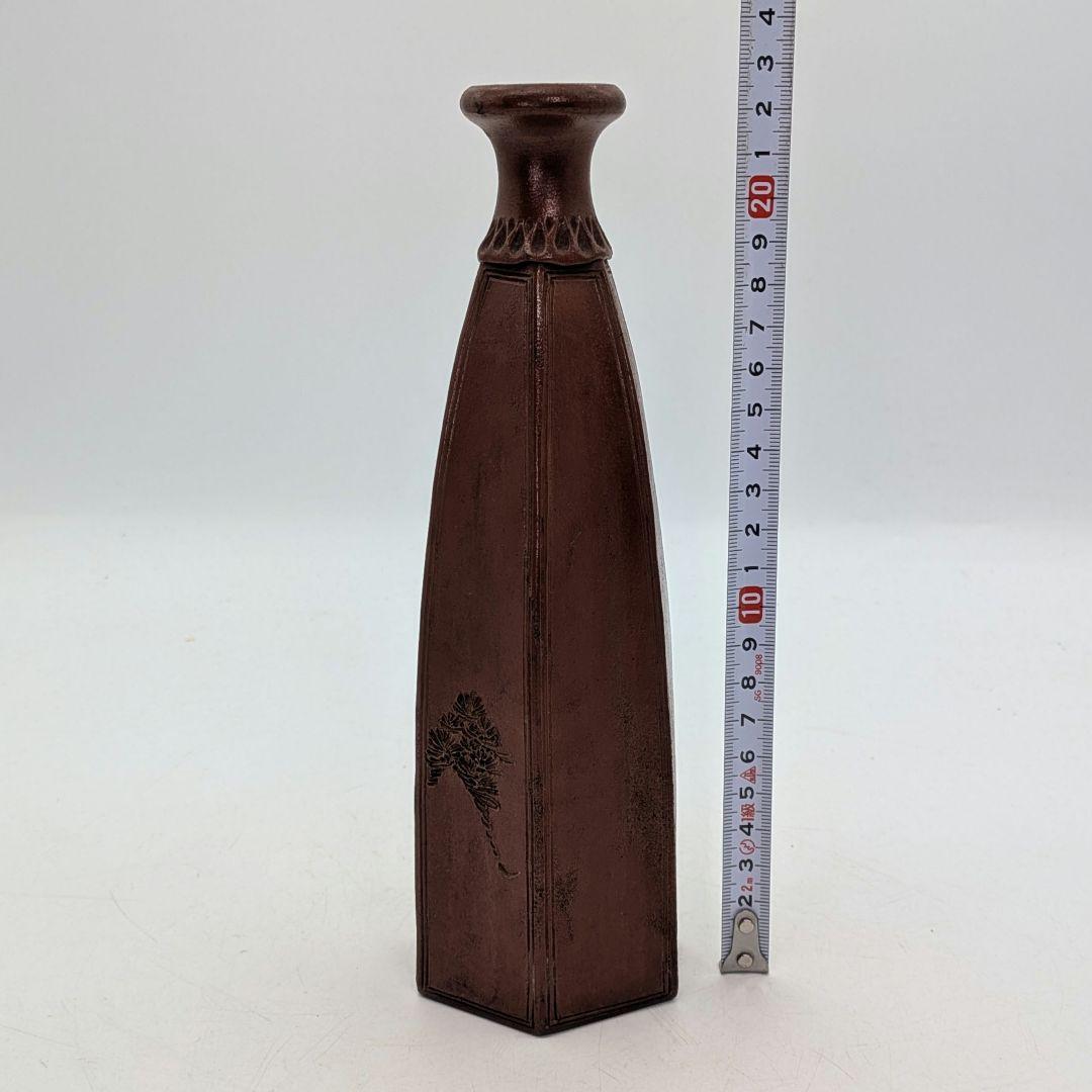 明治大正期 備前焼 傘徳利 合箱合布 松模様 一輪挿し花入 花器 フラワーベース