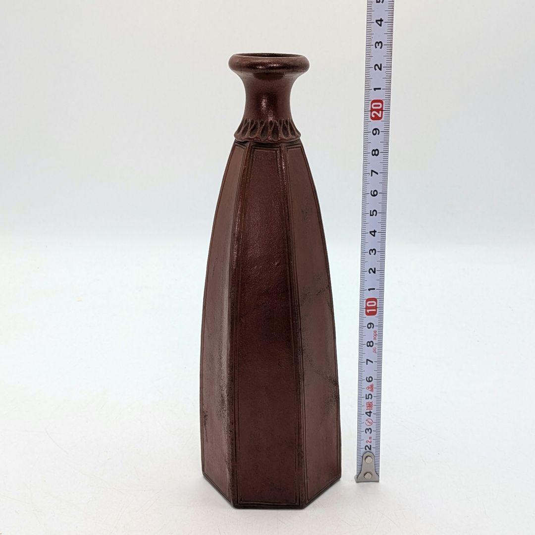 明治大正期 備前焼 傘徳利 合箱合布 松模様 一輪挿し花入 花器 フラワーベース