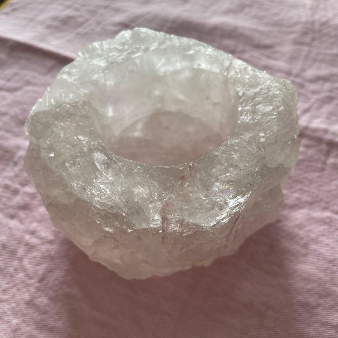 お値下げ最終▪︎希少▪︎水晶▪︎キャンドルホルダー▪︎一点もの▪︎未使用保管品