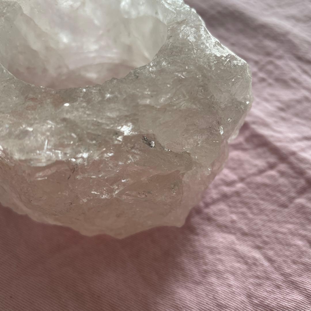 お値下げ最終▪︎希少▪︎水晶▪︎キャンドルホルダー▪︎一点もの▪︎未使用保管品