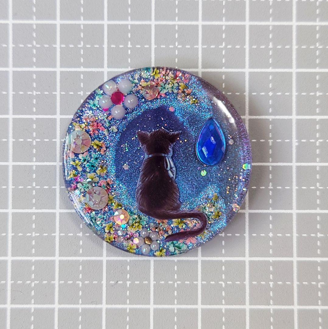 レジン　猫　ヘアゴム　ブローチ　ポニーフック　No.535