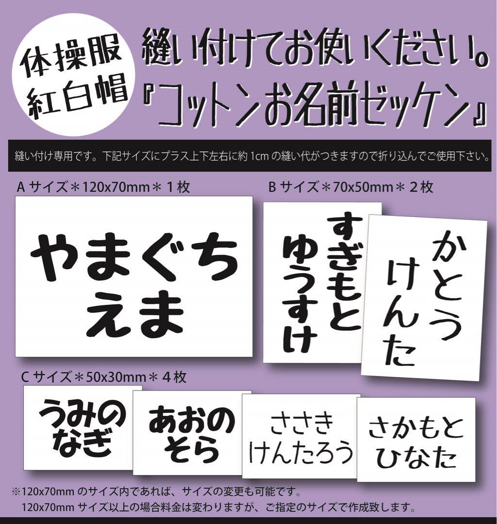 さぁちゃん リピ割 ゼッケン小サイズ×1s 縫い付け用A×4s B×4s