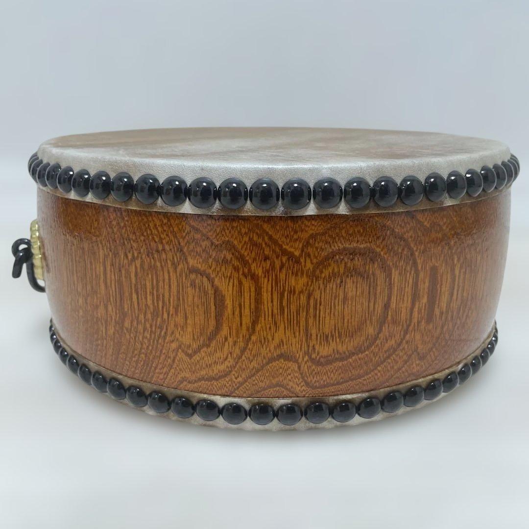 和太鼓 平太鼓 24.5cm 8寸　上鳴 日本製　くりぬき　仙法太鼓　祭り和楽器