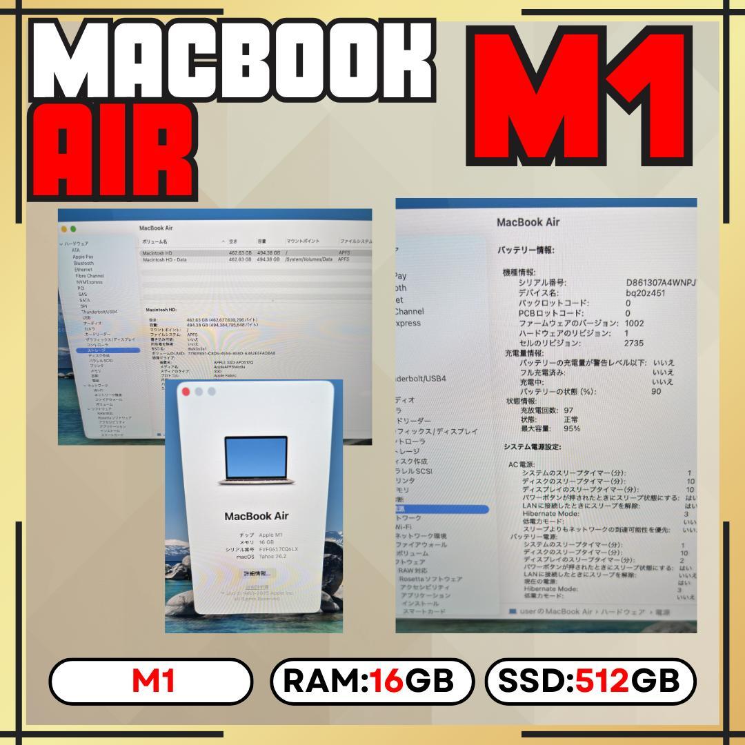 【上位カスタム】MacBook AIR M1｜16GB｜512GB SSD