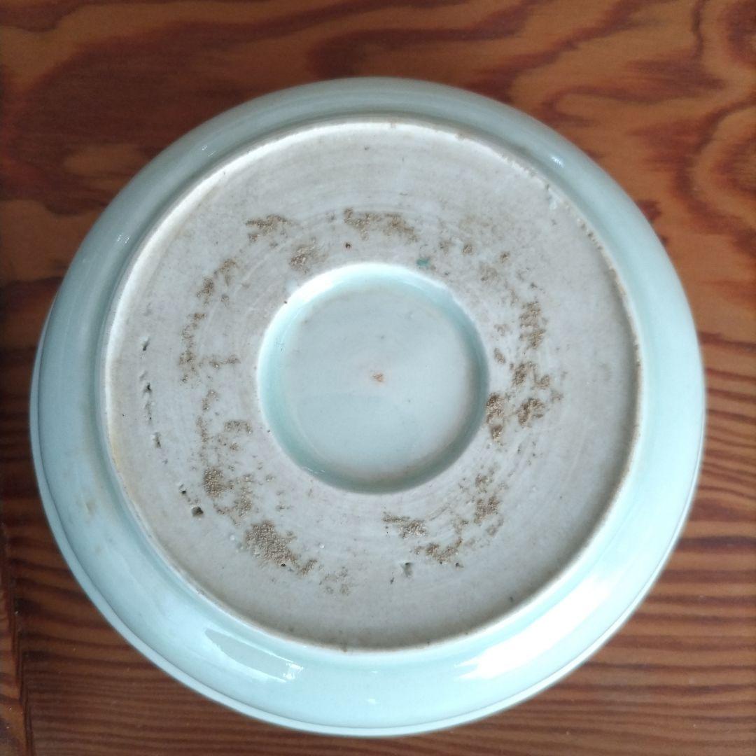 ★ 江戸期 青磁 金魚 色絵 なます皿 5客組 アンティーク