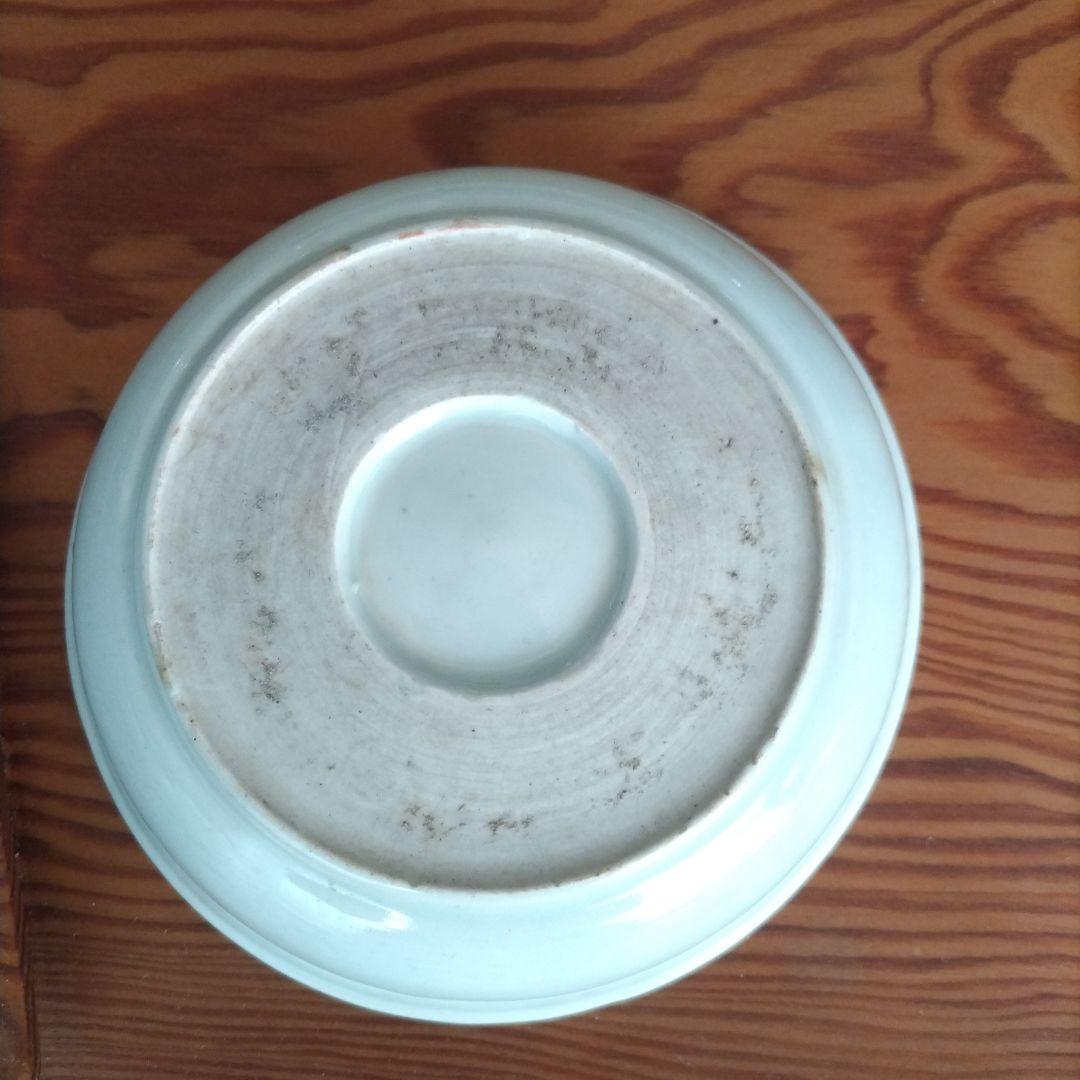 ★ 江戸期 青磁 金魚 色絵 なます皿 5客組 アンティーク